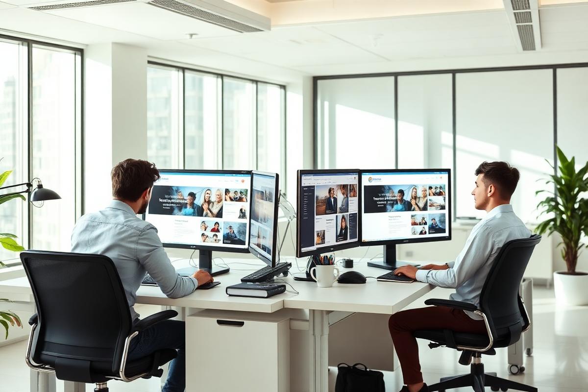 Het team van SnowPixel aan het werk op kantoor
